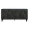 Homeroots 68" Black Distressed Carved Floral Sideboard with Four Doors 568413 - alternate 5