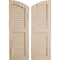 Ekena Millwork Timberthane Riverwood 2 Equal Louver w/Elliptical Top Faux Wood Shutters, 18W x 76H, 70 Low Side, PR SHULVL18X76RWPR - alternate 1