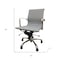 Homeroots Gray and Silver Faux Leather Adjustable Height Swivel Rolling Office Chair 554037 - alternate 4