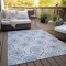 Homeroots 9' X 12' Gray And Denim Blue Medallion Washable Indoor Outdoor Area Rug 587660 - alternate 6