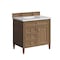James Martin Vanities Brittany 36" Single Vanity, Pecan w/ 3 CM White Zeus Silestone Top 655-V36-PCN-3WZ - alternate 5