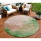 Homeroots 8' Pink And Green Round Abstract Washable Indoor Outdoor Area Rug 604817 - alternate 1