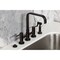 Kingston Brass Bridge Kitchen Faucet with Brass Sprayer, Oil Rubbed Bronze KS8255DLBS - alternate 4