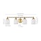 Jonathan Y Lydia 33.25" 4-Light Farmhouse Cottage Metal LED Vanity Light with Frosted Glass Shades, Brass Gold JYL7552B - alternate 4