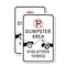 Signmission Dumpster Area Violators Towed With ''P'' No Parking Sym, 12'' X 18'', Heavy Gauge Aluminum, 2PK A-1218-2PACK-2986 - alternate 1