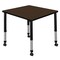 Regency Square Kee Height Adjustable Mobile Classroom Activity Table, 30 in W, 30 in L, Neo Walnut TB3030NWAPCBK - alternate 1