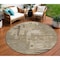 Homeroots 8' Brown And Beige Round Abstract Washable Indoor Outdoor Area Rug 609210 - alternate 1