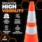 Xpose Safety 36 in Orange Traffic Cone, PVC, 12 lb Base with 6 in & 4 in Collar, DOT Approved, 48 PK OTC36-64-12L-48-X - alternate 5
