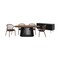 Homeroots Six Piece Brown and Black Oval Dining Set with Four Chairs and Sideboard 571713 - alternate 1