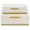 Homeroots Set of Two White And Gold Nesting Decorative Storage Boxes With Lids, 2PK 712920 - alternate 7