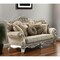 Homeroots 88" Champagne Velvet Curved Floral Sofa And Toss Pillows 348214 - alternate 4