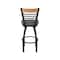 Holland Bar Stool Co Eleanor 36in Swivel Extra Tall Bar Stool with Black Wrinkle Finish, Medium Back and Graph Coal Seat 880 - alternate 6