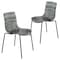 Leisuremod Astor Plastic Dining Chair with Black Steel Base in Transparent Black, 2PK ACBL-20TBL2 - alternate 1