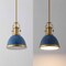 Jonathan Y Homer 10" 1-Light Modern Industrial Metal LED Dome Pendant, Navy/Brass Gold JYL9535G - alternate 4