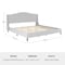 Martha Stewart Amelia King Upholstered Platform Bed w/Curved Headboard and Cushioned Siderails, Wood Slat, Gray TW-3WDB02-K-GY-MS - alternate 4