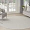 Homeroots 6' Ivory And Silver Round Geometric Indoor Outdoor Area Rug 552349 - alternate 4