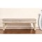 Homeroots 58" White Floral Distressed Solid Wood Dining Bench 522088 - alternate 1