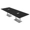 Skutchi Designs Rectangle Conference Table With Power Unit, 48 in W, 144 in L, Black HAR-REC-48X144-DOU-U999ST19-ESIL - alternate 1