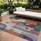 Homeroots 9' X 12' Orange Purple And Green Geometric Washable Indoor Outdoor Area Rug 604424 - alternate 1