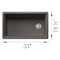 Blanco Inteos SILGRANIT 33in Single Bowl Reversible Undermount Workstation Kitchen Sink - Volcano Gray 443317 - alternate 3