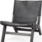 Homeroots 32" Black Genuine Leather and Solid Wood Slipper Chair 606002 - alternate 5
