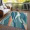 Homeroots 9' X 12' Teal Blue Copper And Ivory Abstract Washable Indoor Outdoor Area Rug 601012 - alternate 5
