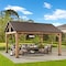 Sunjoy 13 ft. x 15 ft. Cedar Framed Gazebo with Brown Steel Gable Roof Hard Top A102008100 - alternate 1