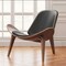 Homeroots 36" Black and Brown Genuine Leather Lounge Chair 520599 - alternate 6