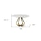 Homeroots 48" White And Gold Rounded Marble And Metal Pedestal Base Dining Table 380467 - alternate 5