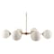 Homeroots Gold Sputnik Six Light Frosted Metal Dimmable Chandelier With White Shades 611341 - alternate 3