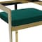 Homeroots 30" Green and Gold Metal and Velvet Low Back Bar Height Bar Chair 555116 - alternate 4