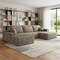 Homeroots 107" Camel Corduroy Modular Compression Foam Sofa With Ottoman And Toss Pillows 712956 - alternate 4