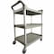 Rubbermaid Commercial Dual-Handle Utility Cart with Lipped Plastic Shelves, Plastic, 200 lb Load Capacity, 3 Shelves FG342488PLAT - alternate 1
