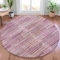 Homeroots 8' Blush And Ivory Round Striped Washable Indoor Outdoor Area Rug 631529 - alternate 4