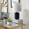 Homeroots 15" Blue and Gold Ceramic Cylinder Table Lamp With White Drum Shade 546122 - alternate 3