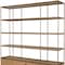 Homeroots 82" Antiqued Brass And Light Brown Distressed Metal and Solid Wood Three Tier Bookcase w/Four Doors 611046 - alternate 7