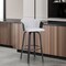 Homeroots 26" Light Gray And Black Fabric Swivel Counter Height Bar Chair 534420 - alternate 4
