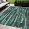 Homeroots 5' X 8' Sage Teal Blue And Emerald Striped Washable Indoor Outdoor Area Rug 608971 - alternate 1