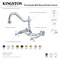 Kingston Brass Two-Handle Wall Mount Bridge Kitchen Faucet, Brushed Brass KS1247PX - alternate 5