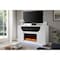 Homeroots 76" White Ribbed Wood Electric Storage Cabinet TV Fireplace With LED And Speaker 643645 - alternate 5