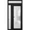 Vdomdoors Front Exterior Prehung FiberGlass Door Frosted Glass / Manux 8102 Matte Black / Sidelight and Trans MANUX8102EXD-BLK-W36+12 x H80+14-RH - alternate 1