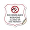 Signmission Concealed Carry Shield Sign No Concealed, 18 Inch X 18 Inch, Vinyl Decal SHI-D-18-372 - alternate 1