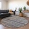 Homeroots 8' Brown Black And Brick Red Round Striped Washable Indoor Outdoor Area Rug 605689 - alternate 7