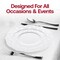 Smarty Had A Party White w/Silver Dots Round Blossom Plastic Dinnerware Set (120 Dinner Plates+120 Salad Plates), 240PK 980-S-VP-CASE - alternate 2