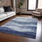 Homeroots 9' X 12' Light Blue And Dark Blue Abstract Washable Indoor Outdoor Area Rug 604969 - alternate 6