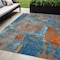 Homeroots 5' X 8' Navy Blue Orange And Ivory Abstract Washable Indoor Outdoor Area Rug 596879 - alternate 1
