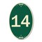 Signmission Number 14, 12 Inch X 18 Inch Architectural Oval, Heavy Gauge Aluminum A-OV-G-1218-22908 - alternate 1