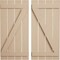 Ekena Millwork Rustic Four Board Spaced Board-n-Batten Sandblasted Faux Wood Shutters w/Z-Board, 23 1/2W x 76H, PR SHUBSZ23X76SDPR - alternate 1