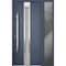 Vdomdoors Steel Door Deux 1717 Gray Graphite Stainless Inserts Single Modern Painted-W48xH80-Right-hand Outsw DEUX1717EXD-GRE-W36+12xH80-RH-O - alternate 10