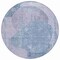 Homeroots 8' Sky Blue And Denim Blue Round Abstract Washable Indoor Outdoor Area Rug 615712 - alternate 4